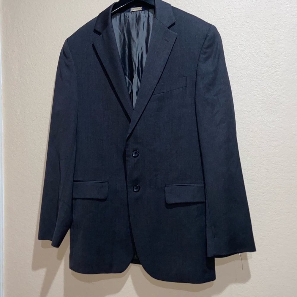 Banana Republic Modern Fit grey blazer formal suit jacket 100% wool retro coat